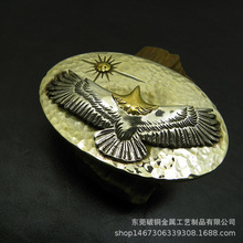 东莞破铜纯铜手工敲打纹大鹰皮带扣腰带扣男士扣头GQ老鹰白铜男