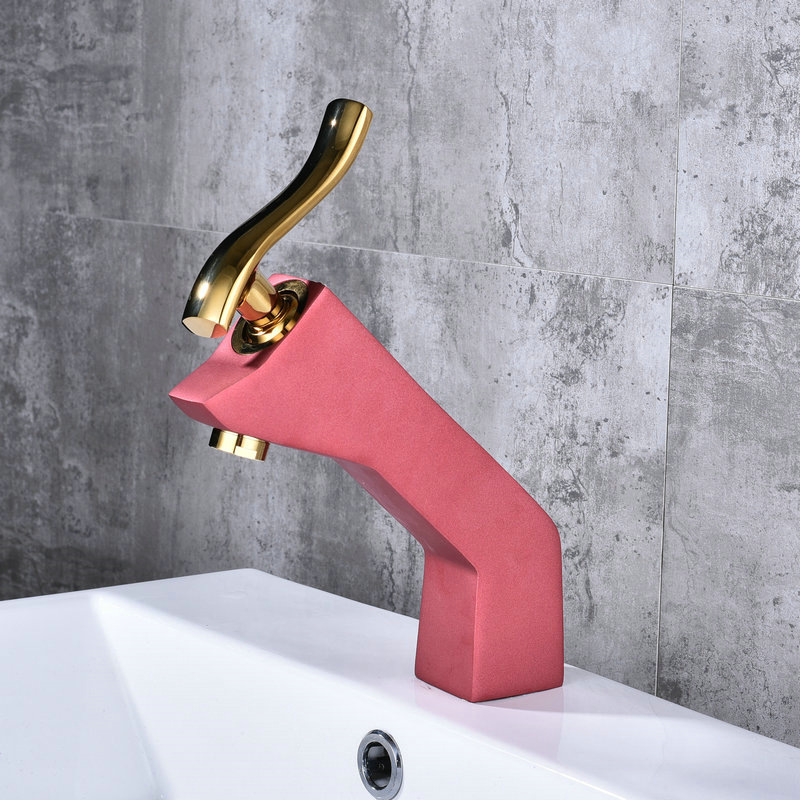 Wholesale red all-copper basin faucet, single-hole single-handle hot and cold water bathroom washbasin faucet Wholesale red all-copper basin faucet, single-hole single-handle hot and cold water bathroom washbasin faucet