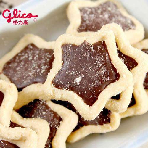 Glico Xingqi sandwich biscuits boxed multi-flavor star shape cake decoration children's snacks