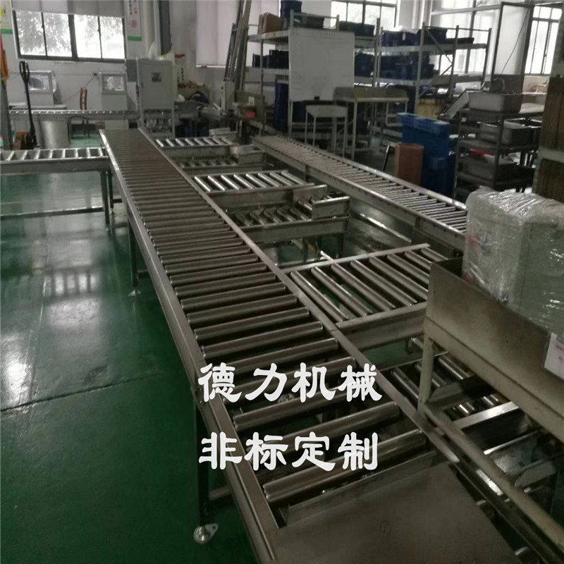 流水线传送带啤酒卸货输送梯桶装水货柜车卸货滚筒输送机