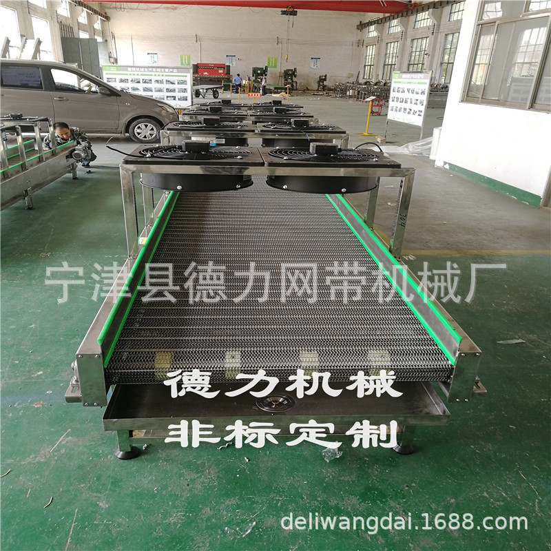 水平网带输送机不锈钢带流水线带风机传送带高温食品生产线输送机