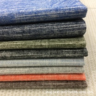 In stock supply 8 pigment color cotton linen blended sanding, yarn-dyed linen bamboo fabric polyester linen fleece