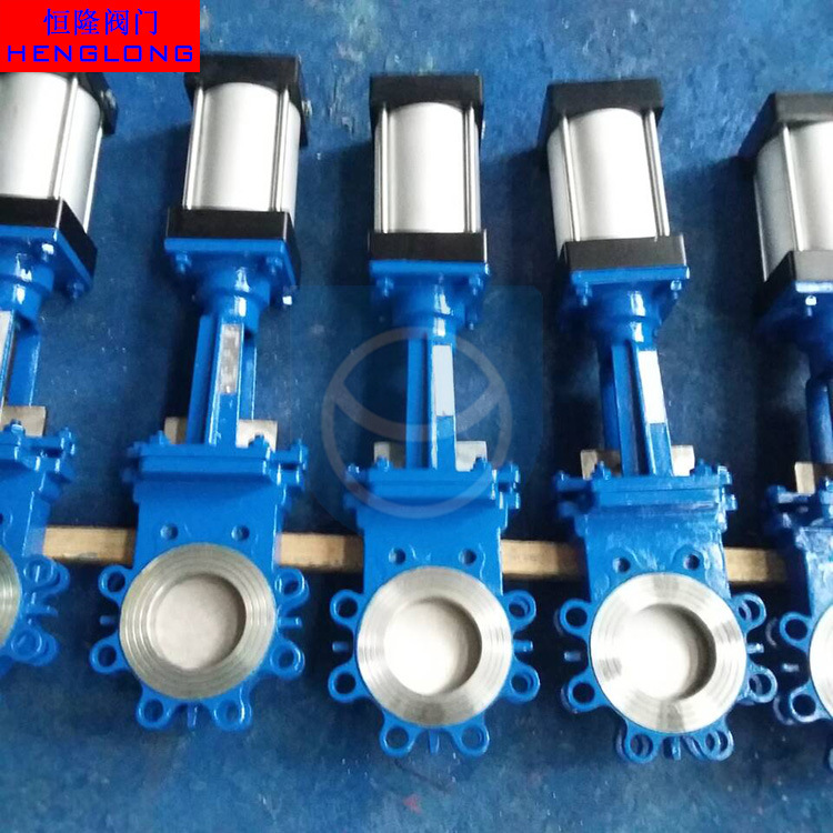 厂家直销 PZ643气动刀型闸阀 气动刀闸阀DN80 凸耳气动刀闸阀