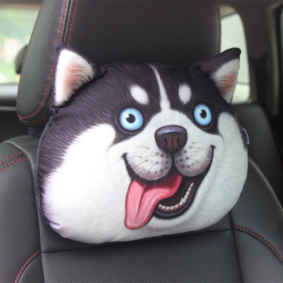 【】3D Cute Cartoon Personality Creative Headrest - ha-ha-3025
