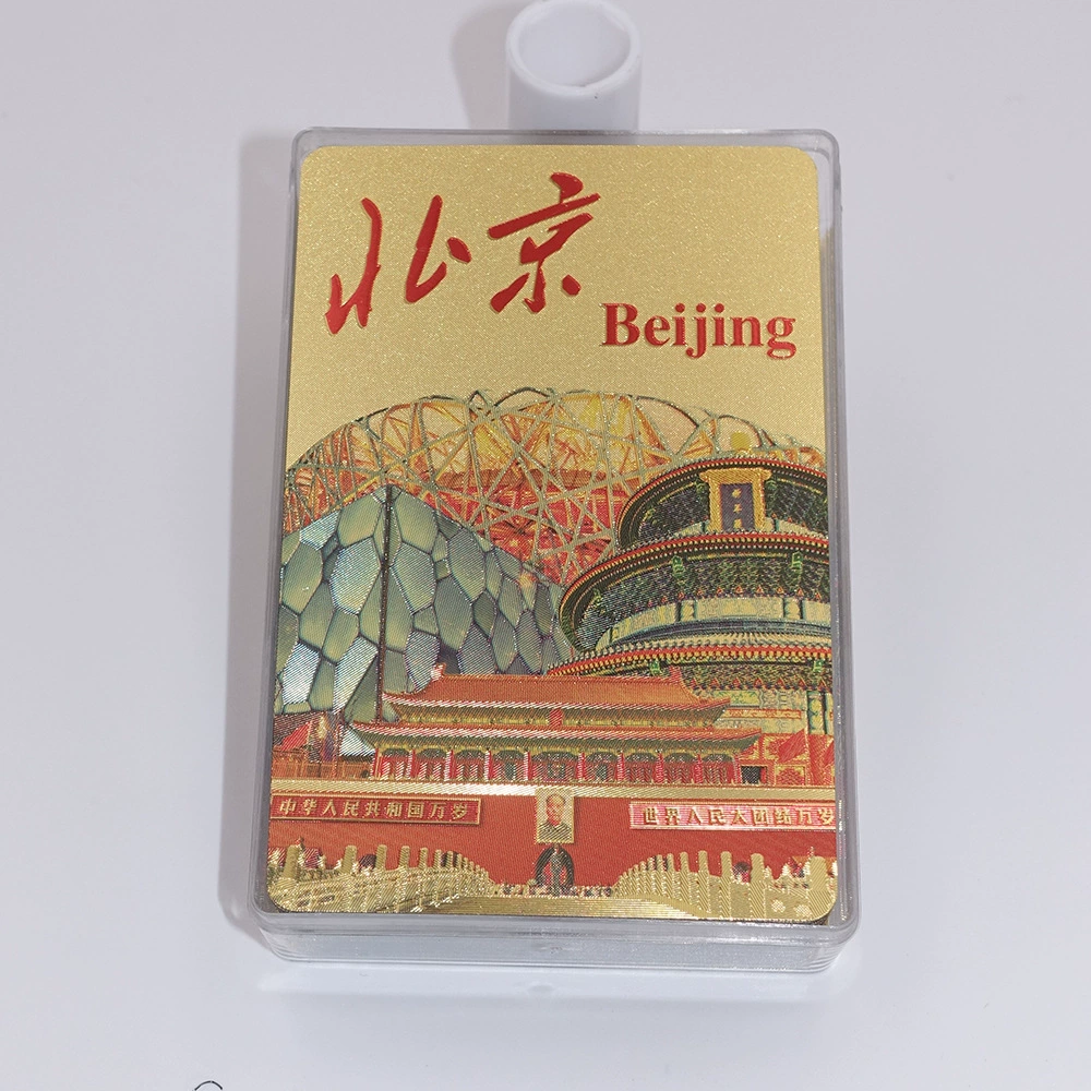 Пекинский Туризм покер Покер с золотой фольгой Лучшие продажи Подарочный сувенирный подарок Туризм Пейзаж Пекина