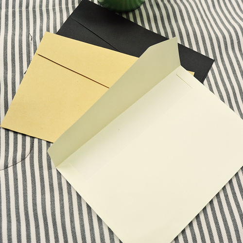 Muguang Fire Paint Envelope Black Envelope Simple Creative Blank Retro Kraft Paper Envelope Postcard Storage Envelope