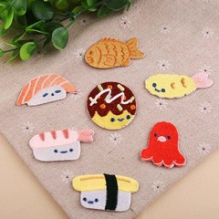 Embroidered patch with cute DIY fruit and candy design, perfect for decorating clothing and fabric.