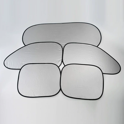 Car sunshade 6-piece sunscreen Sun shade - silver-coated-5-piece-set-drawstring-bag