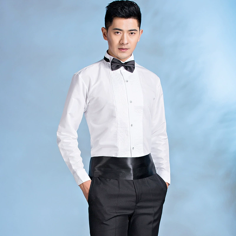 Мужское костюмное рубашка с длинным рукавом, slim fit