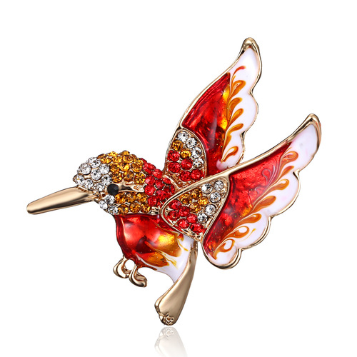 European and American simple bird animal brooch alloy dripping oil fashion versatile corsage wholesale factory direct sale