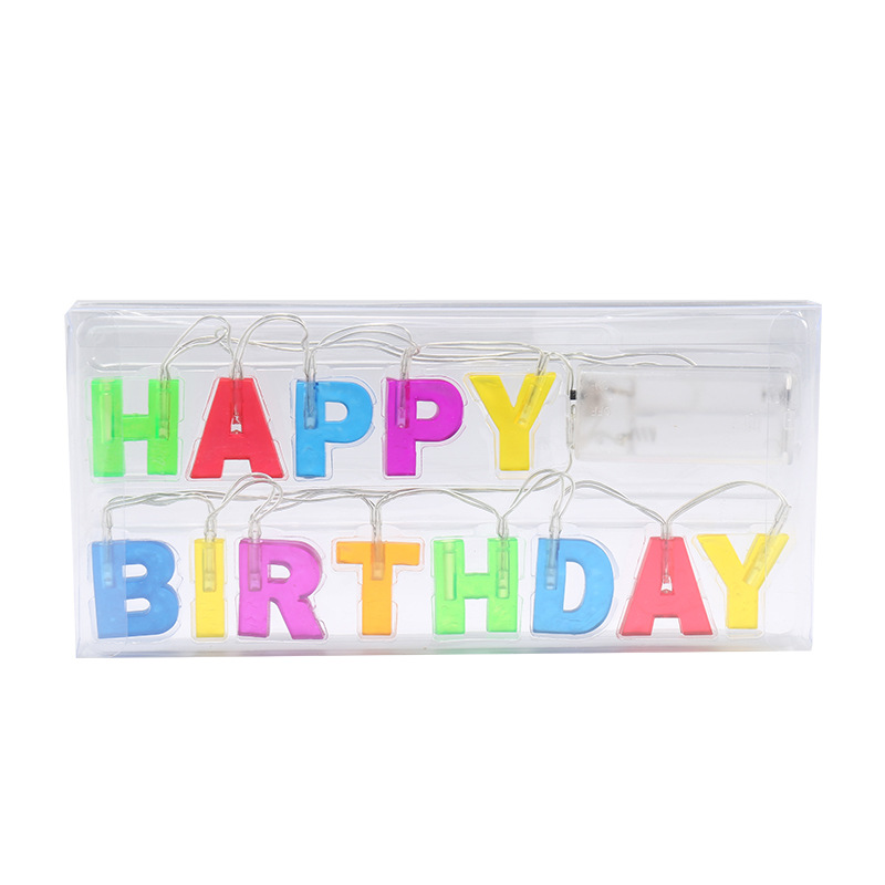 Feliz cumpleaños carta cadena de luz Feliz Navidad carta de luz de vacaciones de Navidad decorativa de color carta pequeña caja de luz al por mayor