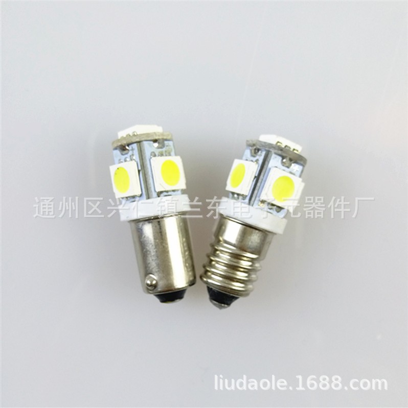 Bayonet E10 screw base 5-LED bulb 12V/24V button indicator LED machine tool miniature bulb