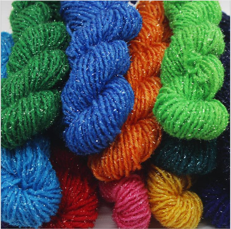 Seven kilometers bright silk thread gold wool hook shoe thread hand-woven doll rose thread glass silk thread special Wholesale