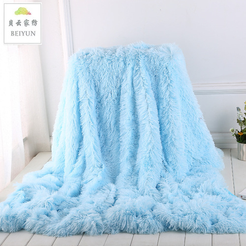 Ins-style four-season thick plush throw blanket for home dual-person afternoon nap sofa cover gift blanket