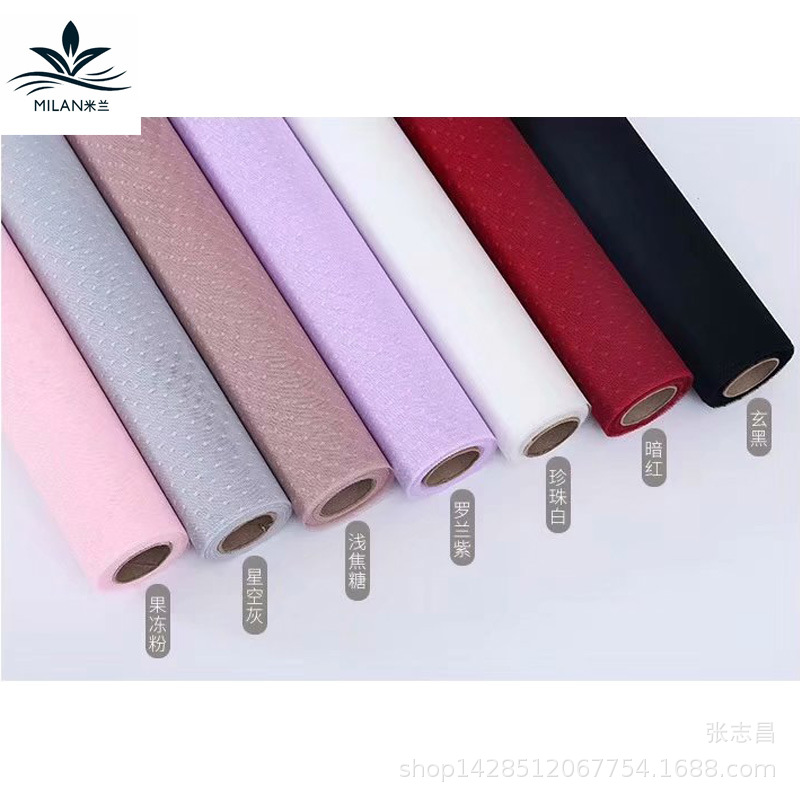 Milán Corea del Sur puntos hilo ramo de gasa de embalaje de flores de papel flor de malla de hadas de encaje de gasa