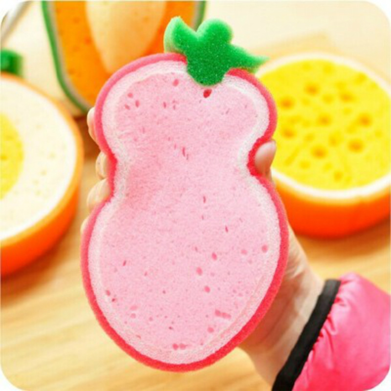 Nueva fruta en forma de esponja engrosada paño de limpieza para lavar platos paño de limpieza de descontaminación paño de limpieza magia fábrica al por mayor en stock
