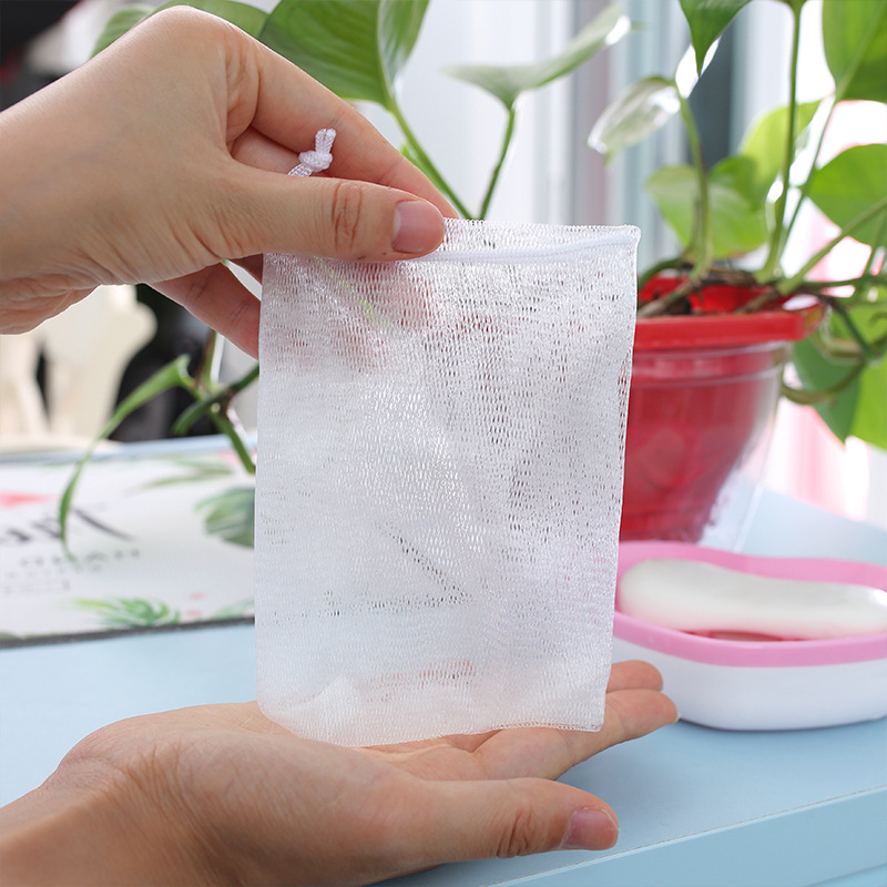 Foaming mesh bubble mesh net wholesale facial cleanser handmade soap bag soap net bag storage face wash shower soap cleanser net