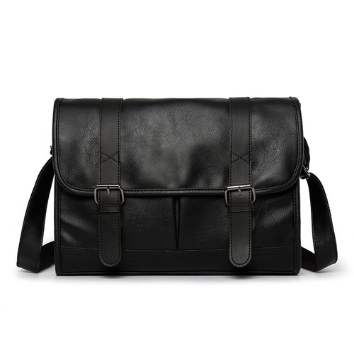 Japanese retro PU shoulder bag imitation leather shoulder zipper backpack travel small bag casual slant chest bag trendy men's messenger bag trendy