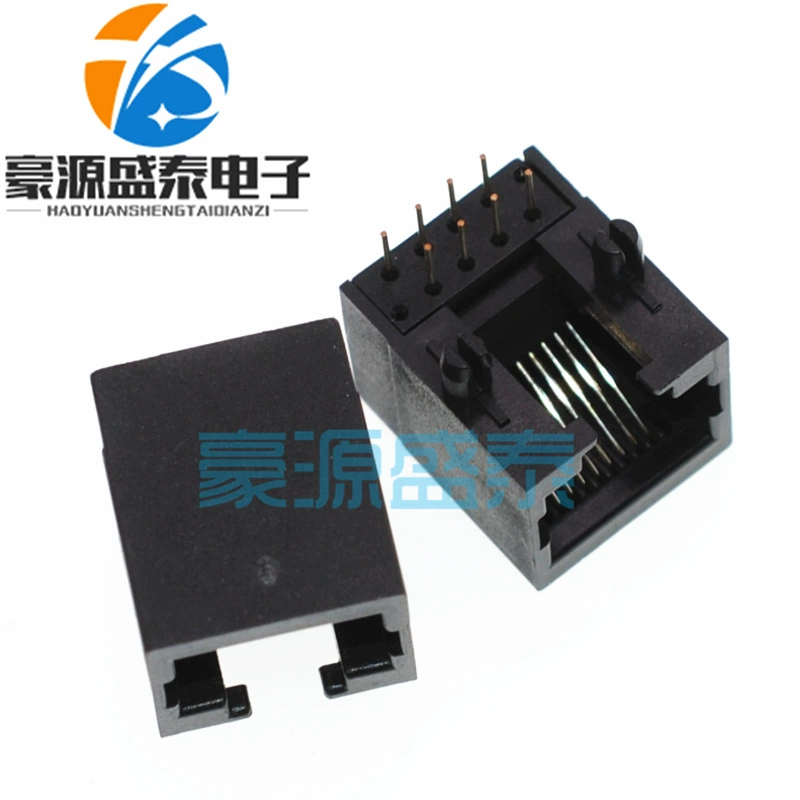 RJ45 гнездо 8P8C полностью пластиковый сетевой интерфейс 90 градусов PCB штекер Crystal Port сиденье черный