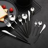 银貂 Lyon Western Kids and Fork Tablets 304 Stainless Steel Bulls and Bulls Spoon Plated Black Gold Stainless Steel Tableware