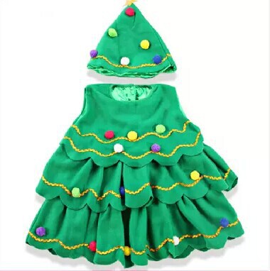 thumbnail image 2 of Disfraz de Navidad para niños, árbol de Navidad, traje de baile, regalo de Navidad para niños, sombrero de árbol, traje de actuación, 2 of 2
