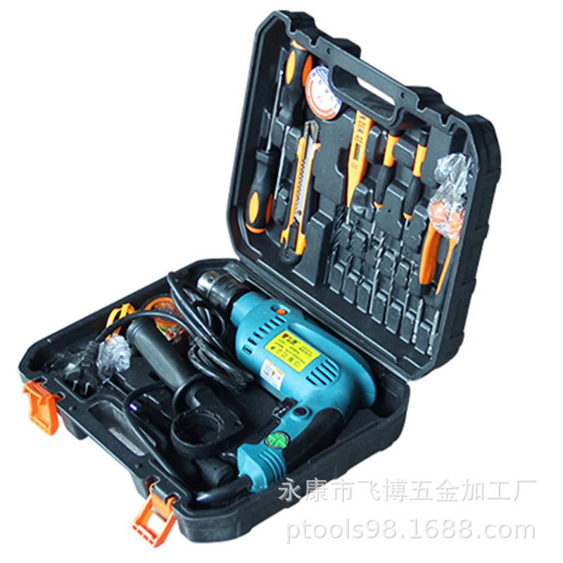 新款电钻手枪式冲击钻可调速无极变速手电钻电动工具套装工具批发