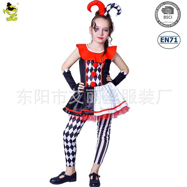 子供ハロウィーンテーマ衣装子供ハロウィーンコスプレ道化師幽霊衣装パーティー衣装|undefined
