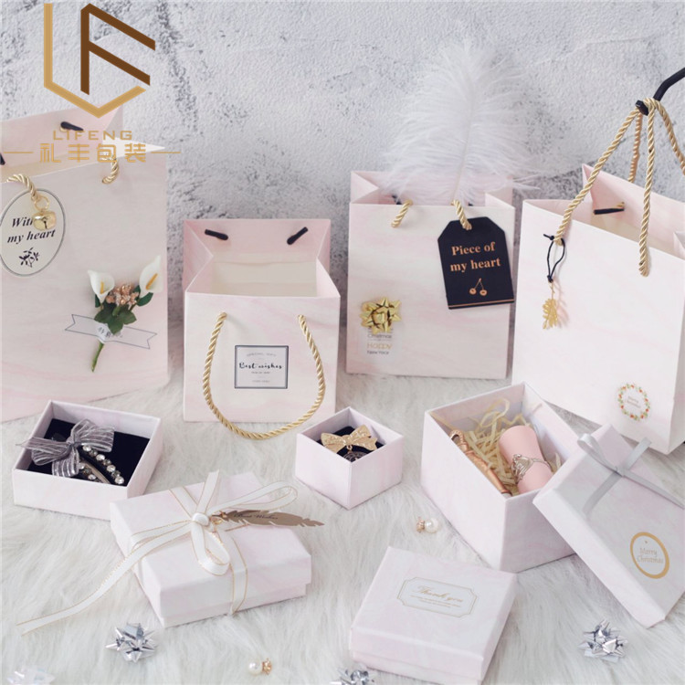 Girl's water pink jewelry box jewelry packing box ring watch box earrings pendant bracelet box wholesale