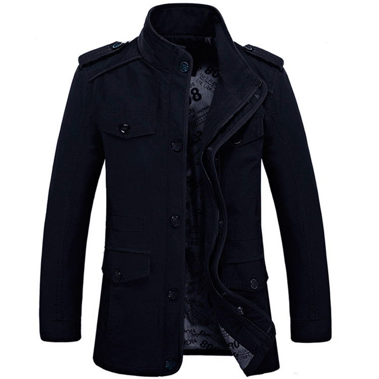 Chaqueta casual para hombre de primavera y otoño transfronteriza más algodón de tamaño medio para hombre cazadora lavada Chaqueta de algodón de mediana edad ropa para hombre