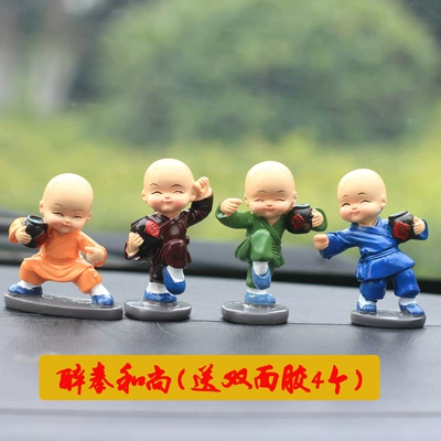 Car ornaments: Car Doll Car Decoration - drunken-boxing-monk-4-double-sided-adhesive