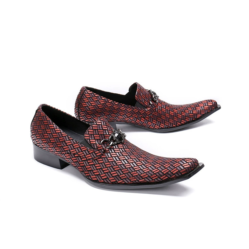 Модная обувь ручной работы из полированной кожи Британская деловая официальная одежда Туфли дерби с квадратным носком Внешняя торговля воловья кожа Европейский стиль Мужская обувь с наружным ухом