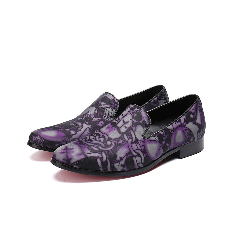 Деловые мужские повседневные кожаные туфли Британские модные туфли из лакированной кожи без шнуровки, Модные осенние новые мужские туфли из натуральной кожи с низким верхом