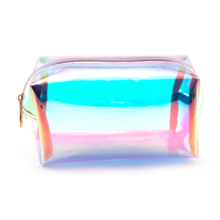 2020 nuevo estilo coreano bolso de las mujeres moda bolsa de todo partido colorido láser transparente jalea bolsa de cosméticos de almohada de PVC