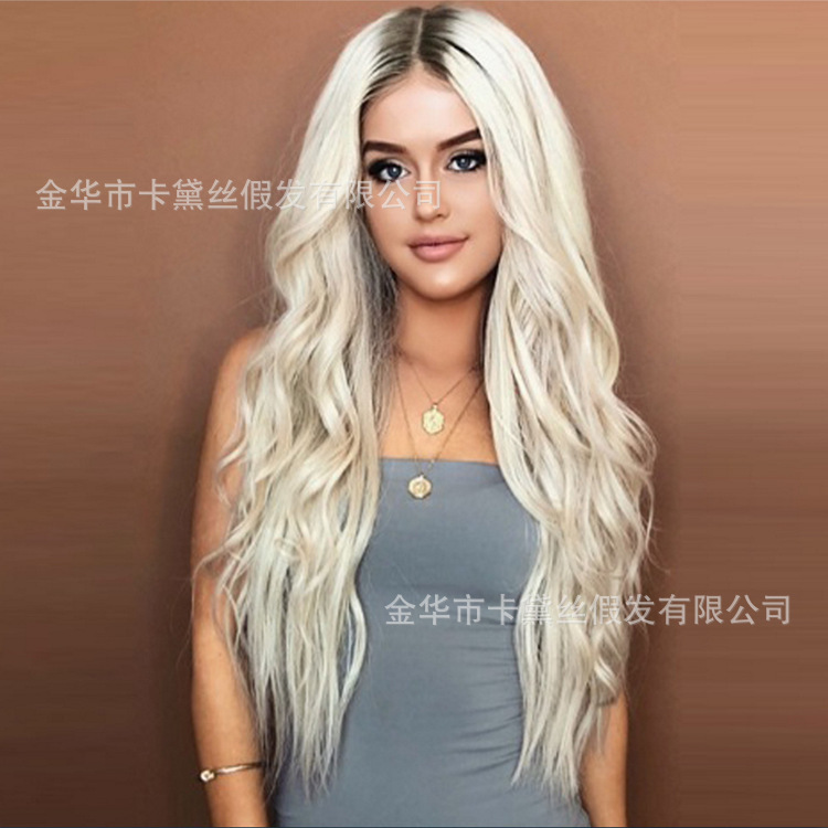 Kadaisi Europe and the United States in the big wave gradient women's wig headgear dyed headgear wig women Wholesale