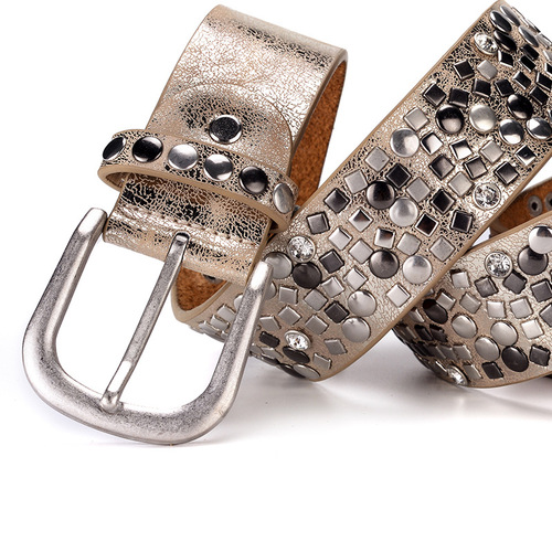 New women's belt Korean style fashion rivet inlaid formal suit pants decorative belt fashion casual trend