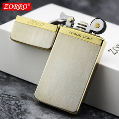 zorro brass kerosene windproof lighter personalized creative ultra-thin lighter classic kerosene machine deep carving
