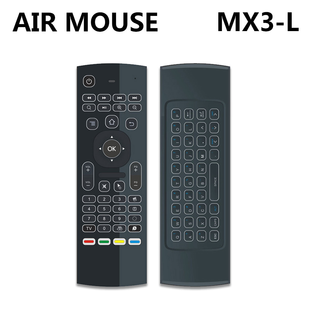 MX3-L directa de fábrica blanco con retroiluminación ratón volador juego de sentido del cuerpo de 6 ejes teclado de ratón inalámbrico control remoto