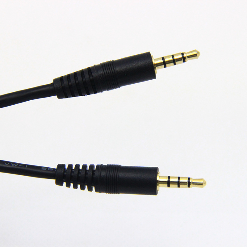 直头镀金4极3.5mm TRRS 4节3.5mm立体声音频线 双声道音频线