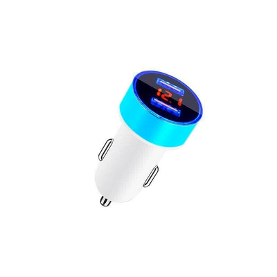 Mobil şarj cihazları – display car charger manufacturers - white-shell-sapphire-blue-31a-opp-bag