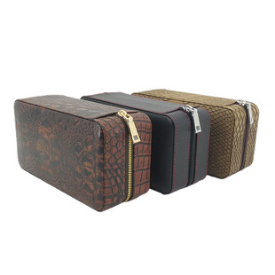 Portable cigar box 6-piece briefcase leather Cedar cigar box moisturizing box