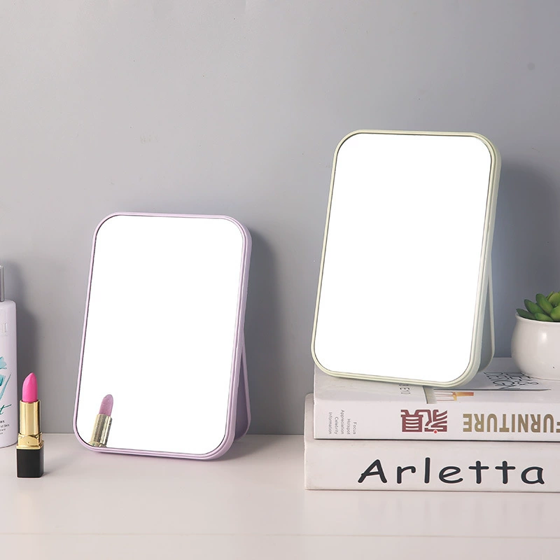 Однотонное складное настольное зеркало для макияжа HD одностороннее зеркало для макияжа портативное квадратное зеркало принцессы косметическое зеркало