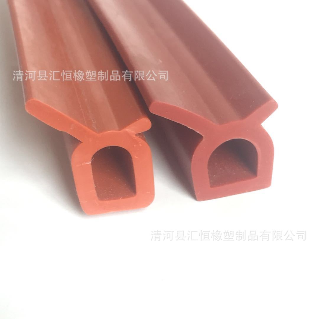 只型硅胶密封条 高温硅胶条 空心红色硅胶异型条