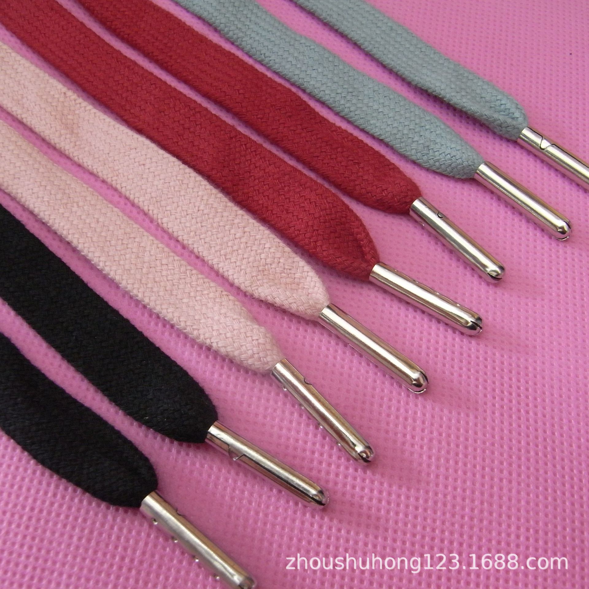 现货全棉彩色空心扁平卫衣帽绳运动裤腰抽绳服装辅料鞋带金属头