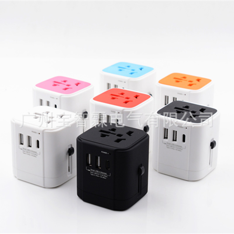 厂家直销Type C多功能旅行转换插座 澳规美规英规欧规转换插头