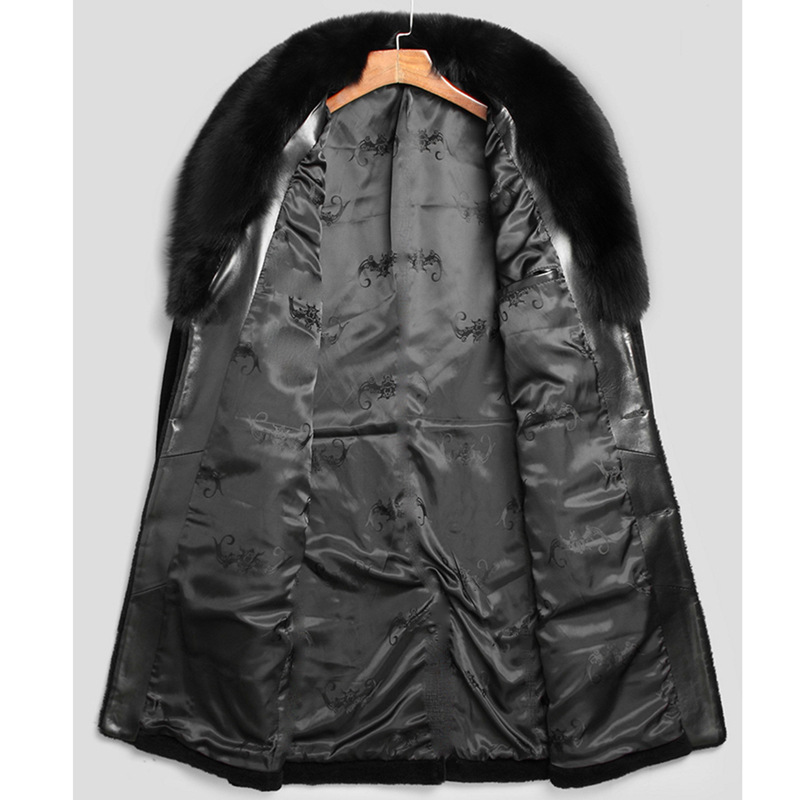 Otoño e Invierno nuevo abrigo de visón de imitación de los hombres de visón largo abrigo de piel de visón Haining casual más tamaño caliente