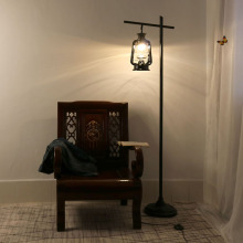 时尚落地灯美式客厅卧室床头欧式复古地中海乡村立式落地台灯马灯
