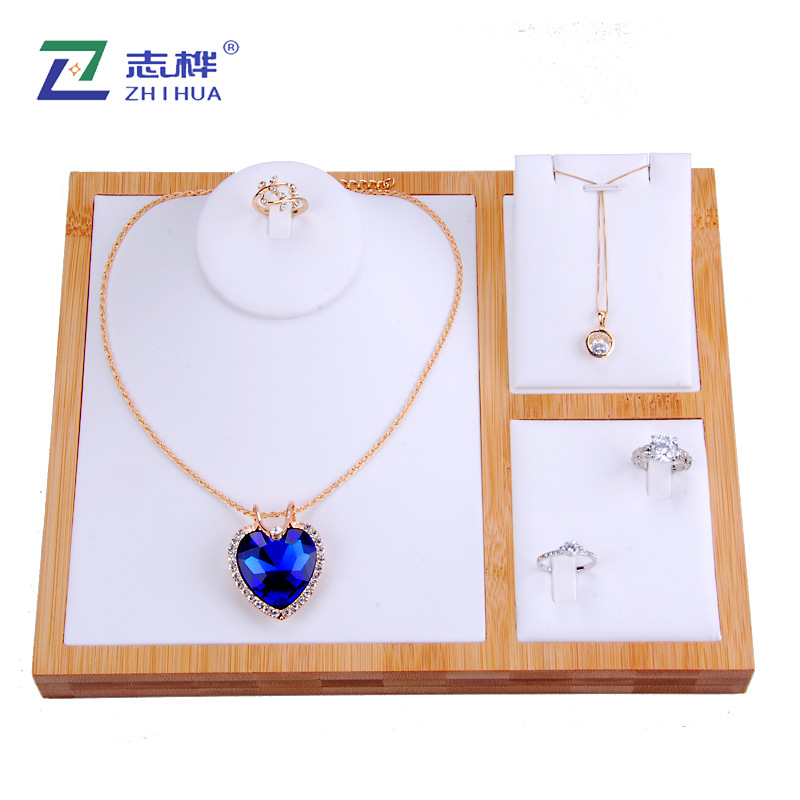 首饰盒 优质时尚卧脖项链展示架 个性木质吊坠耳环收纳道具