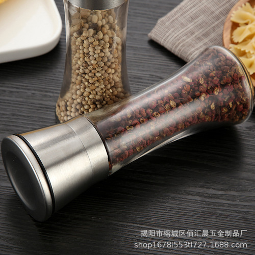 Manual 304 stainless steel grinder black pepper grinder seasoning bottle pepper spice grinding kitchen supplies