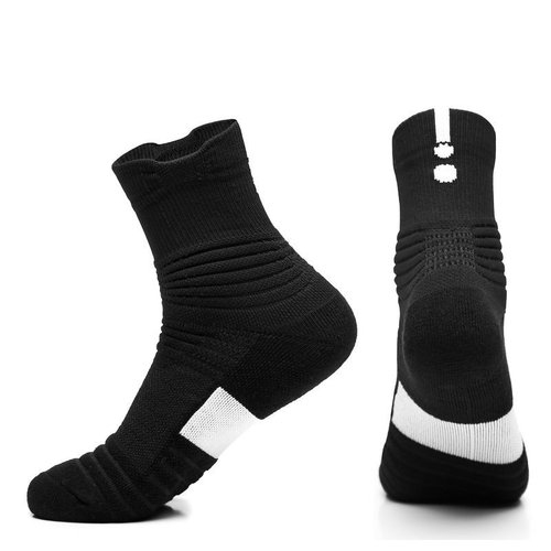 Men's Basketball Socks with Towel Soles, Non-Slip Sports Boat Socks with Ribbed Outdoor Medium/Short Socks, Quick-Drying Running Socks for Wholesale