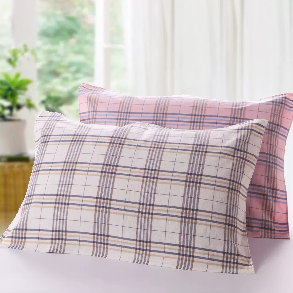 金号枕巾纯棉a类新疆棉双层格子枕巾80*52cm纱布厂家